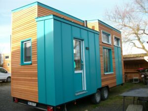 Tiny house bleu turquoise